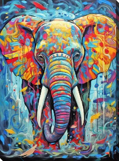 Картина маслом Слон №62