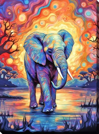 Картина маслом Слон №63