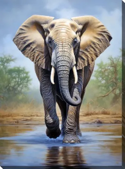Картина маслом Слон №69