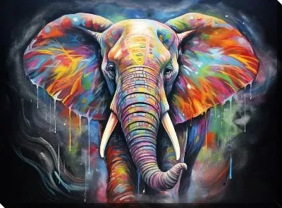 Картина маслом Слон №70