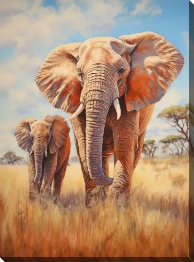 Картина маслом Слон №74