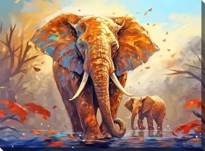 Картина маслом Слон №76