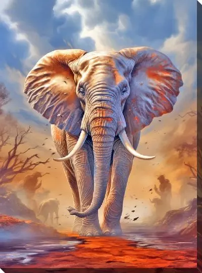 Картина маслом Слон №77