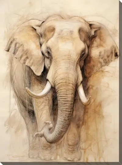 Картина маслом Слон №78