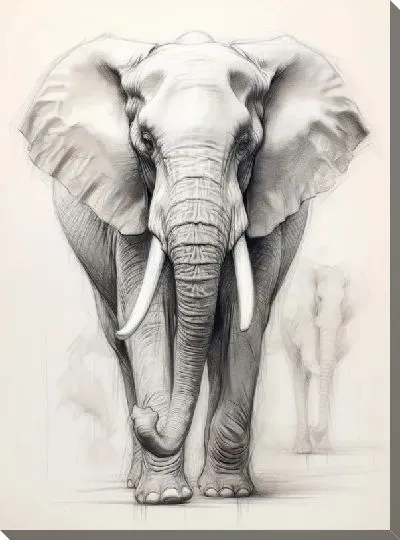 Картина маслом Слон №79
