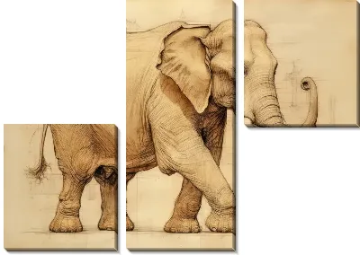 Модульная картина Слон №80