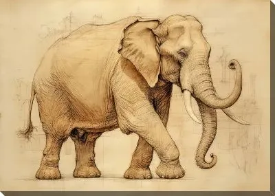 Картина маслом Слон №80