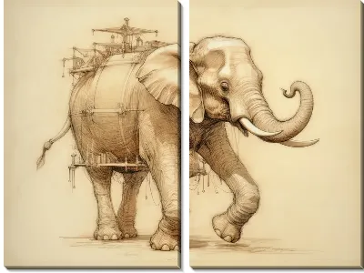 Модульная картина Слон №81