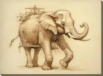 Картина маслом Слон №81