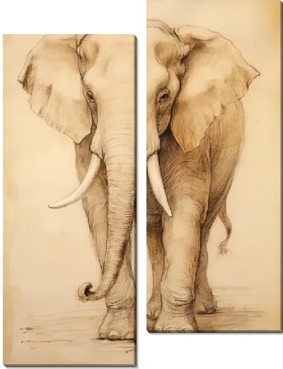 Модульная картина Слон №82