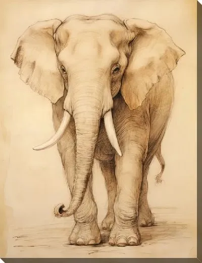 Картина маслом Слон №82