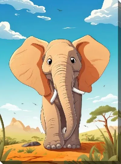 Картина маслом Слонёнок №10