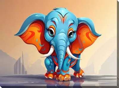 Картина маслом Слонёнок №11