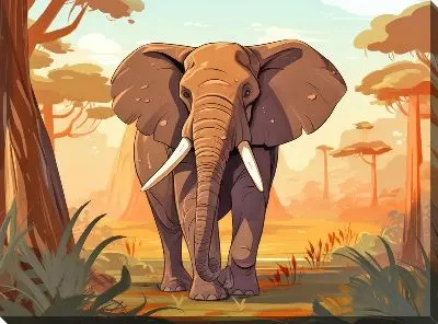 Картина маслом Слон №83