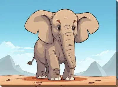 Картина маслом Слонёнок №13