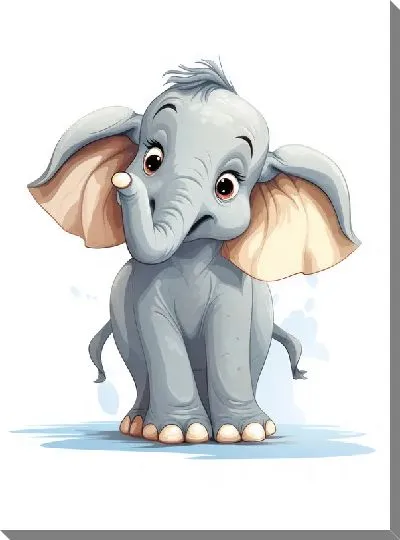 Картина маслом Слонёнок №14