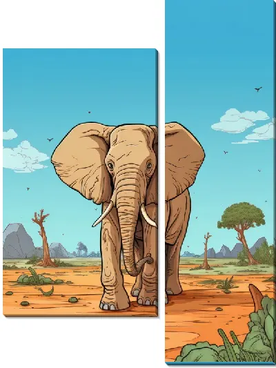 Модульная картина Слон №85