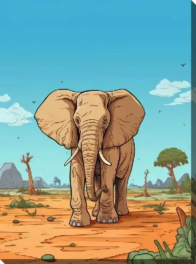 Картина маслом Слон №85