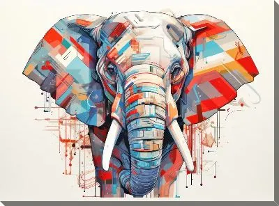 Картина маслом Слон №86