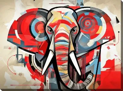 Картина маслом Слон №89