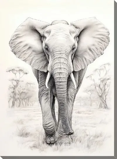 Картина маслом Слон №92