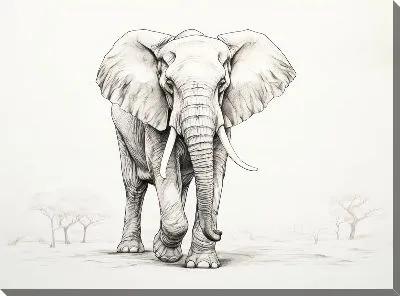 Картина маслом Слон №93