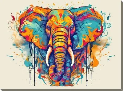 Картина маслом Слон №95