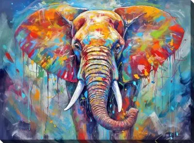 Картина маслом Слон №96
