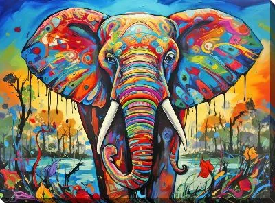 Картина маслом Слон №97
