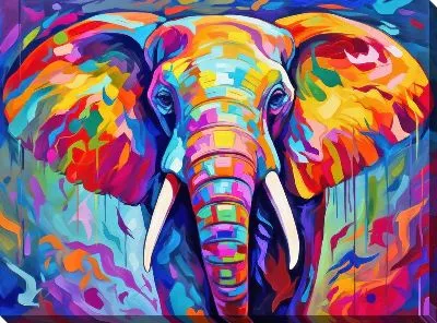 Картина маслом Слон №101