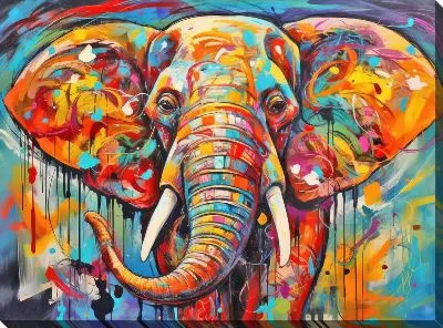 Картина маслом Слон №102