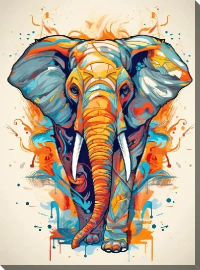 Картина маслом Слон №108