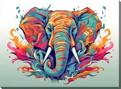 Картина маслом Слон №111