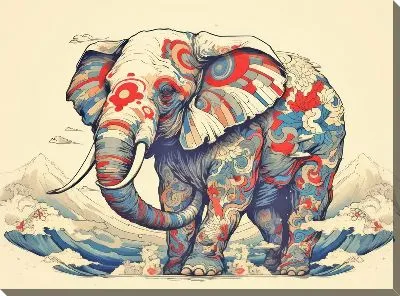 Картина маслом Слон №112