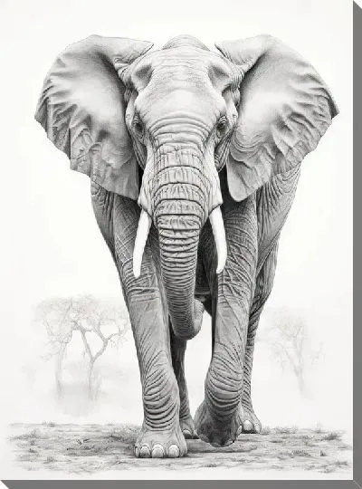 Картина маслом Слон №116