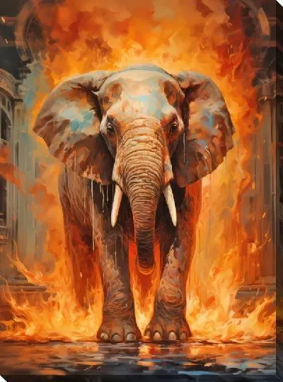 Картина маслом Слон №117