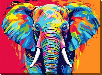 Картина маслом Слон №119