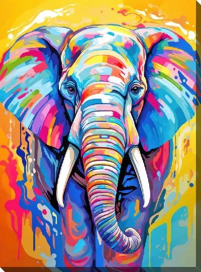 Картина маслом Слон №120