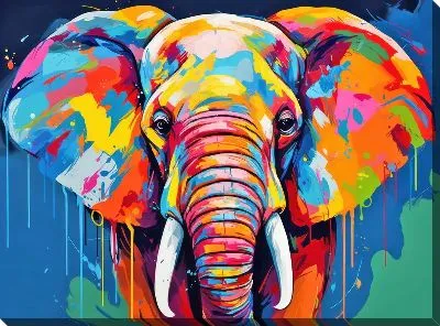 Картина маслом Слон №121