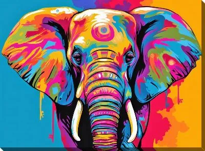 Картина маслом Слон №123