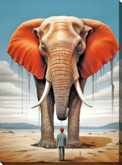 Картина маслом Слон №126