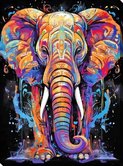 Картина маслом Слон №128