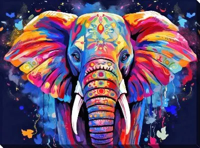 Картина маслом Слон №129
