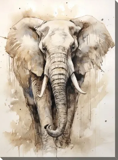 Картина маслом Слон №131
