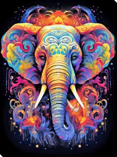 Картина маслом Слон №132