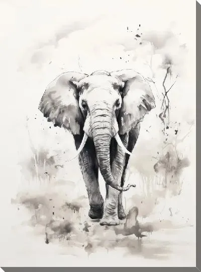 Картина маслом Слон №133