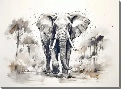 Картина маслом Слон №135