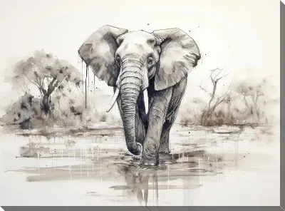 Картина маслом Слон №137