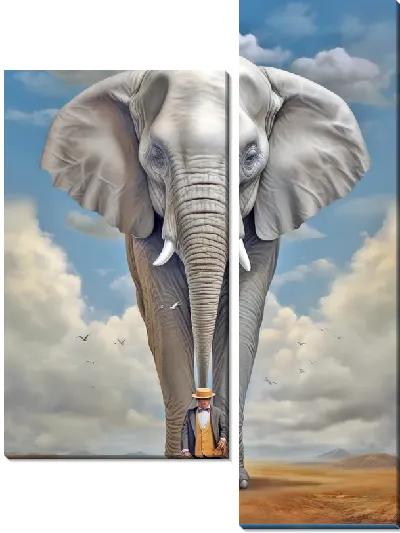 Модульная картина Слон №138