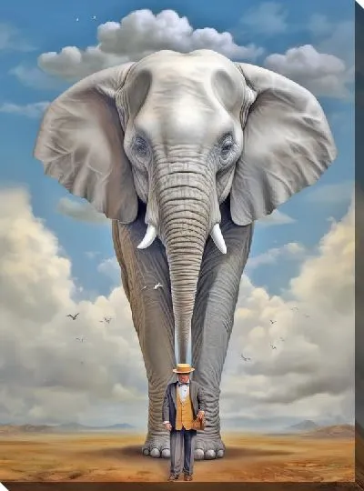 Картина маслом Слон №138